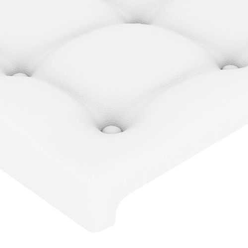 Tête De Lit LED En Simili Blanc 160x5x118/128 Cm, Bande Découpable Par USB