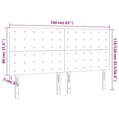 Tête De Lit LED En Simili Blanc 160x5x118/128 Cm, Bande Découpable Par USB