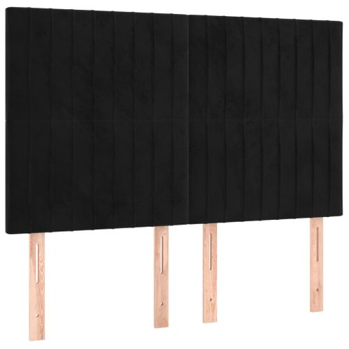 Tête De Lit à LED Noir 144x5x118/128 Cm Velours