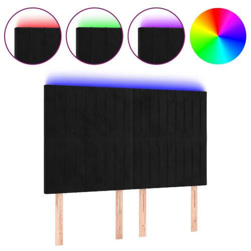 Tête De Lit à LED Noir 144x5x118/128 Cm Velours