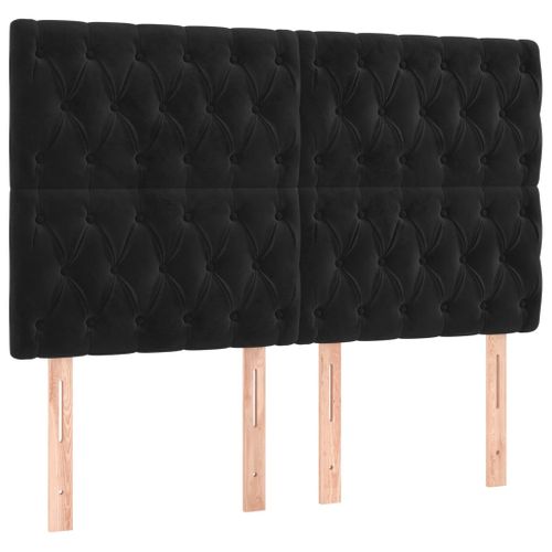 Tête De Lit à LED Noir 144x7x118/128 Cm Velours