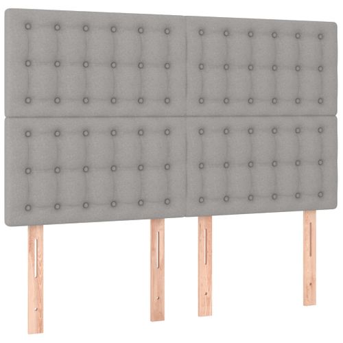 Tête De Lit à LED Gris Clair 144x5x118/128 Cm Tissu