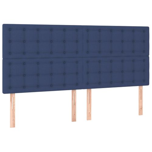 Tête De Lit à LED Bleu 200x5x118/128 Cm Tissu