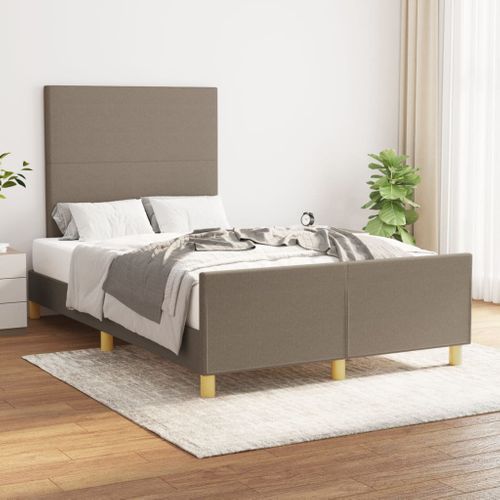 Cadre De Lit Sans Matelas Taupe 120x200 Cm Tissu