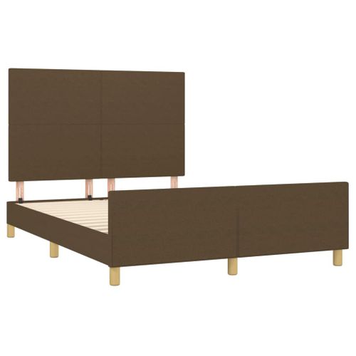 Cadre De Lit Sans Matelas Marron Foncé 140x190 Cm Tissu