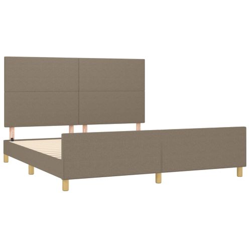 Cadre De Lit Sans Matelas Taupe 160x200 Cm Tissu
