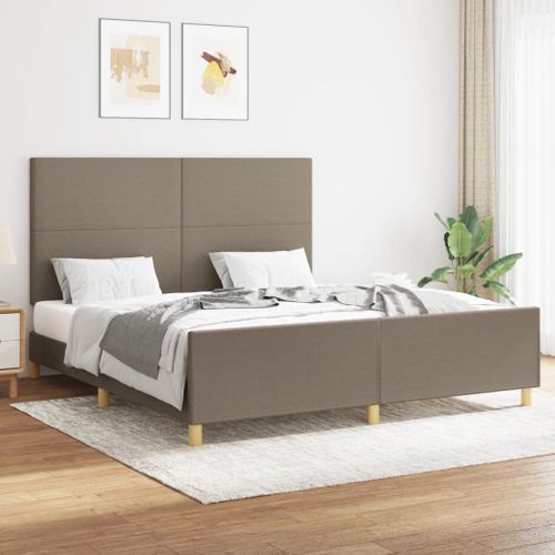 Cadre De Lit Sans Matelas Taupe 160x200 Cm Tissu