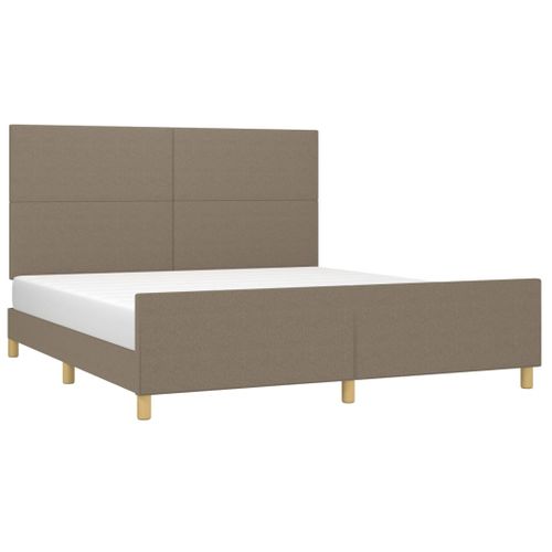Cadre De Lit Sans Matelas Taupe 160x200 Cm Tissu