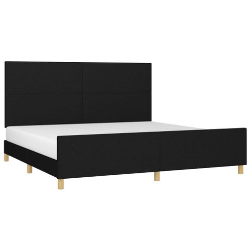 Cadre De Lit Sans Matelas Noir 200x200 Cm Tissu
