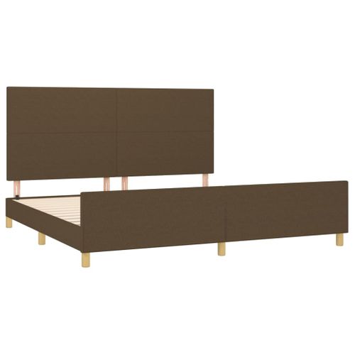 Cadre De Lit Sans Matelas Marron Foncé 200x200 Cm Tissu