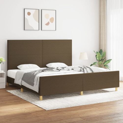 Cadre De Lit Sans Matelas Marron Foncé 200x200 Cm Tissu