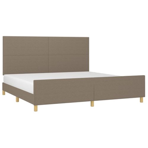 Cadre De Lit Sans Matelas Taupe 200x200 Cm Tissu