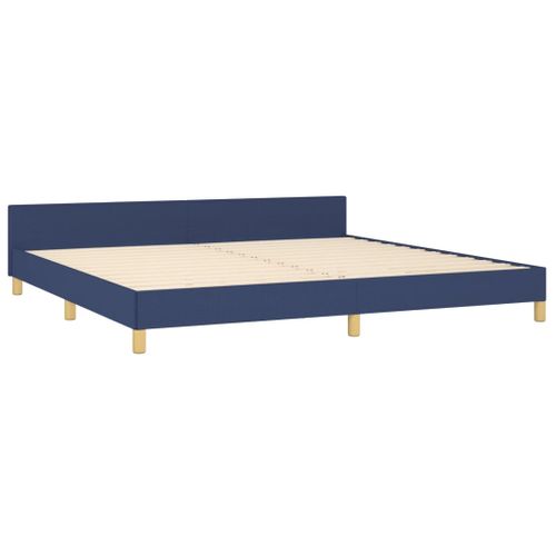 Cadre De Lit Sans Matelas Bleu 200x200 Cm Tissu