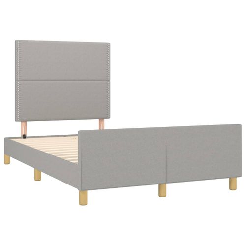Cadre De Lit Sans Matelas Gris Clair 120x200 Cm Tissu