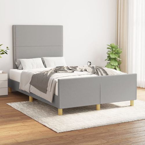 Cadre De Lit Sans Matelas Gris Clair 120x200 Cm Tissu