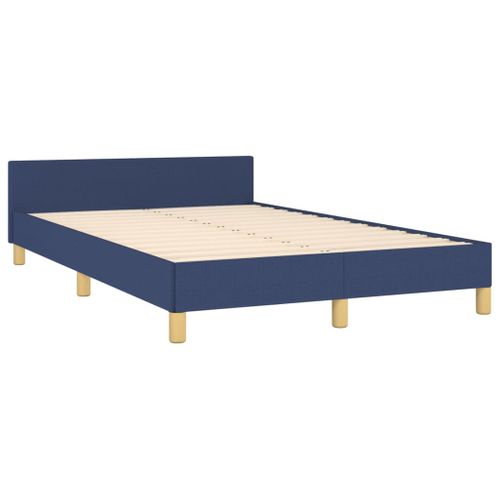 Cadre De Lit Sans Matelas Bleu 120x200 Cm Tissu