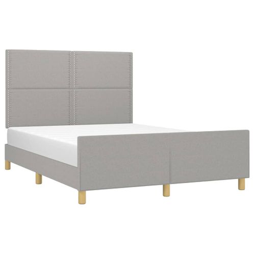 Cadre De Lit Sans Matelas Gris Clair 140x200 Cm Tissu