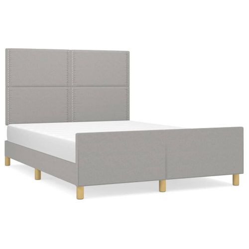 Cadre De Lit Sans Matelas Gris Clair 140x200 Cm Tissu