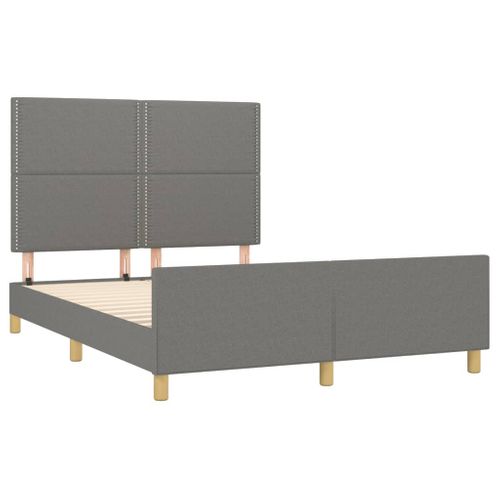 Cadre De Lit Sans Matelas Gris Foncé 140x200 Cm Tissu
