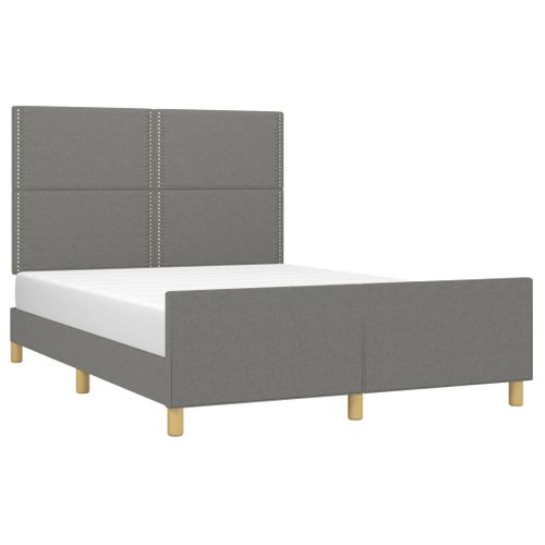 Cadre De Lit Sans Matelas Gris Foncé 140x200 Cm Tissu