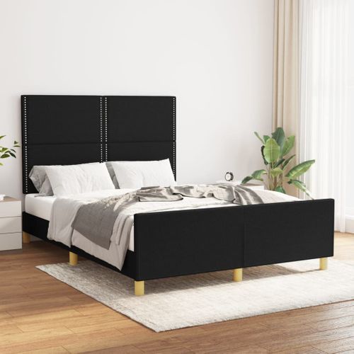 Cadre De Lit Sans Matelas Noir 140x200 Cm Tissu