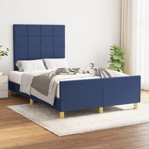 Cadre De Lit Sans Matelas Bleu 120x200 Cm Tissu