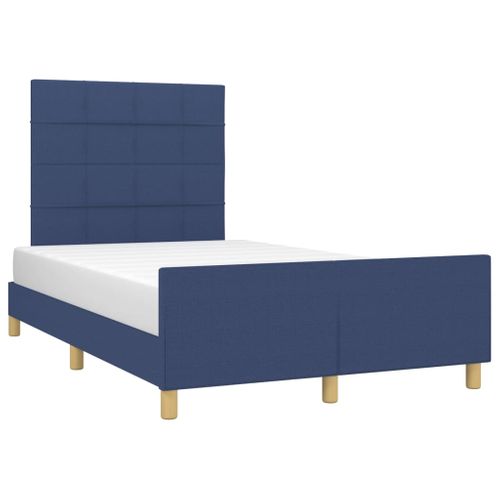 Cadre De Lit Sans Matelas Bleu 120x200 Cm Tissu