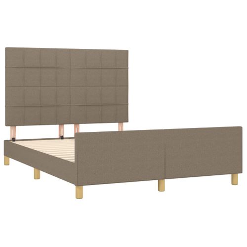Cadre De Lit Sans Matelas Taupe 140x200 Cm Tissu