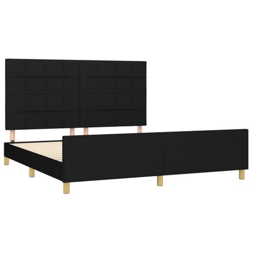 Cadre De Lit Sans Matelas Noir 160x200 Cm Tissu