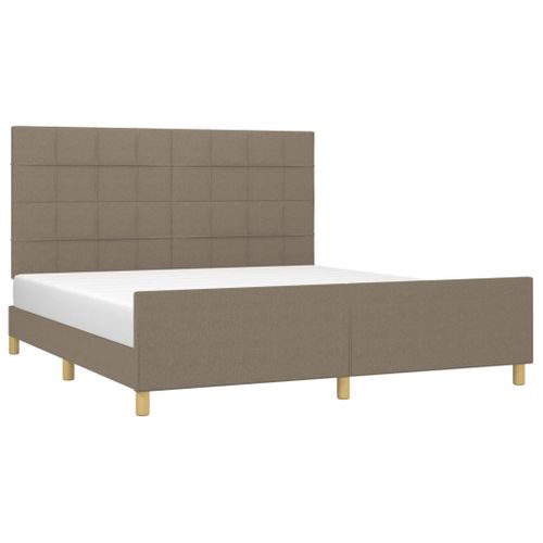 Cadre De Lit Sans Matelas Taupe 160x200 Cm Tissu