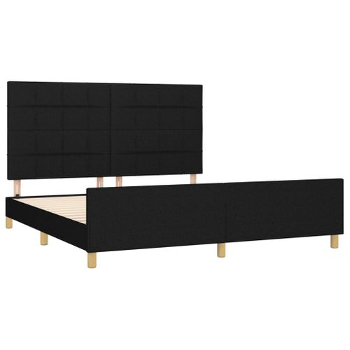 Cadre De Lit Sans Matelas Noir 180x200 Cm Tissu