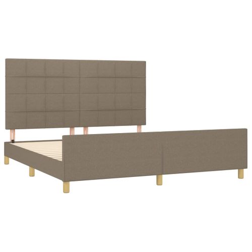 Cadre De Lit Sans Matelas Taupe 180x200 Cm Tissu