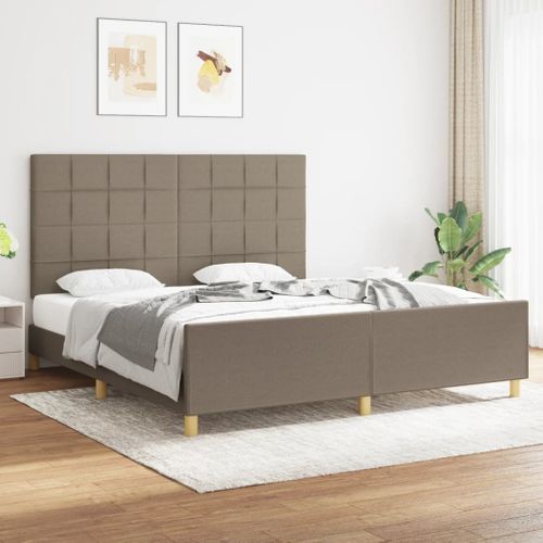Cadre De Lit Sans Matelas Taupe 180x200 Cm Tissu