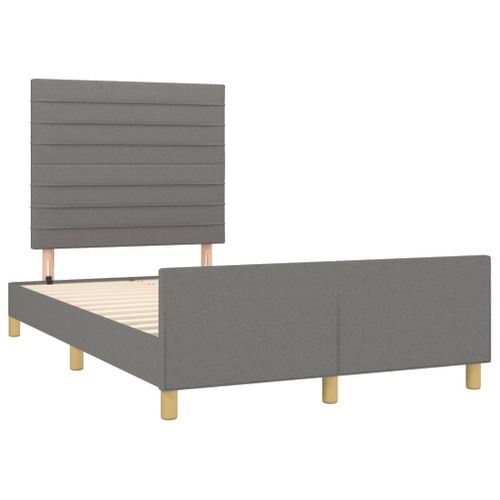Cadre De Lit Sans Matelas Gris Foncé 120x200 Cm Tissu