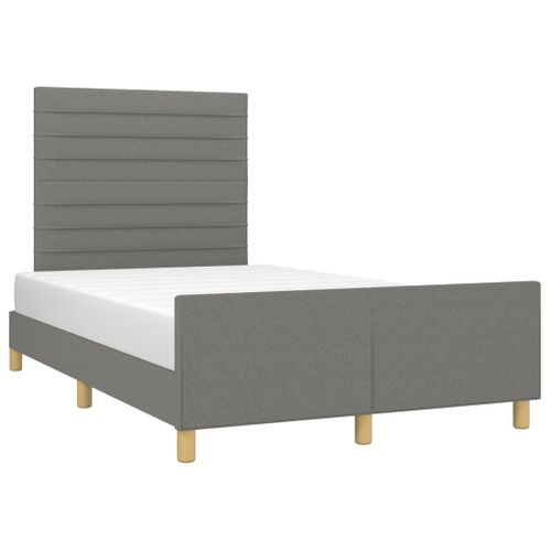Cadre De Lit Sans Matelas Gris Foncé 120x200 Cm Tissu