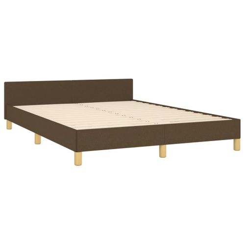Cadre De Lit Sans Matelas Marron Foncé 140x190 Cm Tissu