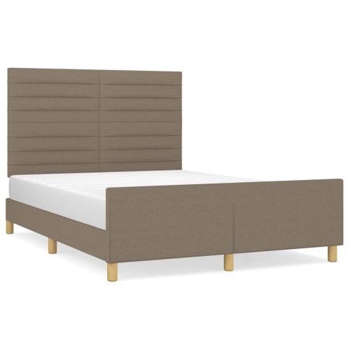 Cadre De Lit Sans Matelas Taupe 140x190 Cm Tissu