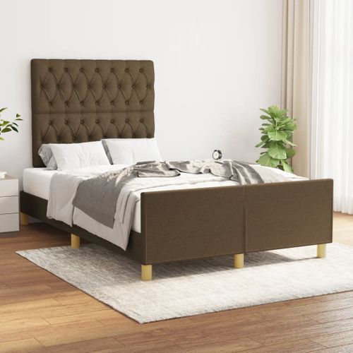 Cadre De Lit Sans Matelas Marron Foncé 120x200 Cm Tissu