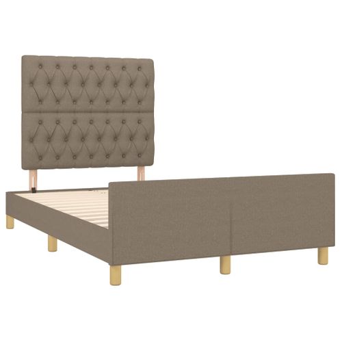 Cadre De Lit Sans Matelas Taupe 120x200 Cm Tissu