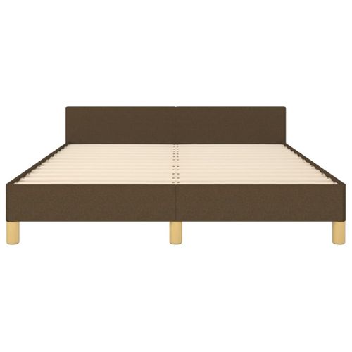 Cadre De Lit Sans Matelas Marron Foncé 140x200 Cm Tissu