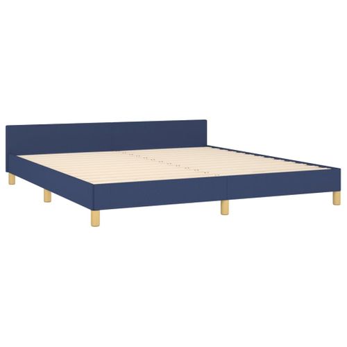 Cadre De Lit Sans Matelas Bleu 160x200 Cm Tissu