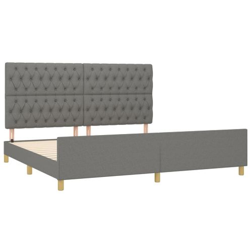 Cadre De Lit Sans Matelas Avec Tête De Lit 200x200 Cm Tissu