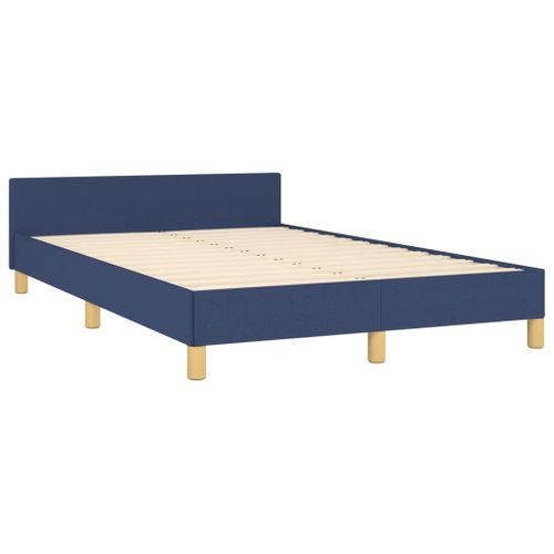 Cadre De Lit Sans Matelas Bleu 120x200 Cm Tissu
