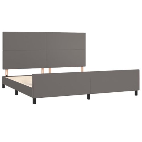 Cadre De Lit Sans Matelas Gris 200x200 Cm Simili