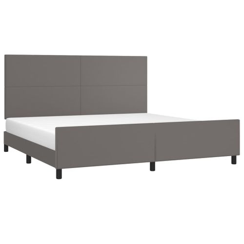 Cadre De Lit Sans Matelas Gris 200x200 Cm Simili