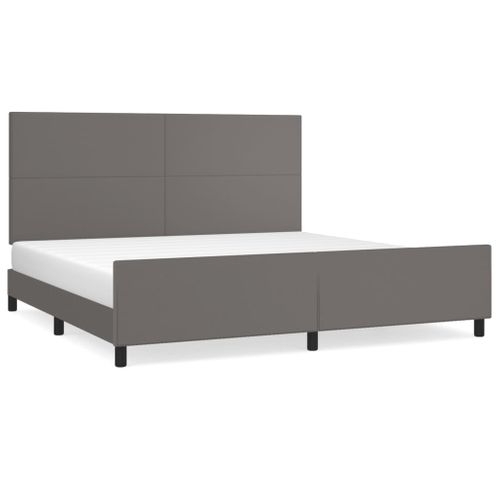 Cadre De Lit Sans Matelas Gris 200x200 Cm Simili