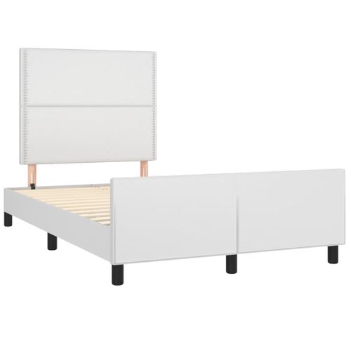 Cadre De Lit Sans Matelas Blanc 120x200 Cm Simili