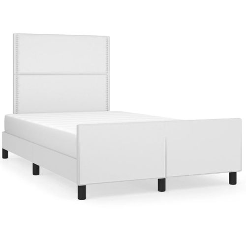 Cadre De Lit Sans Matelas Blanc 120x200 Cm Simili