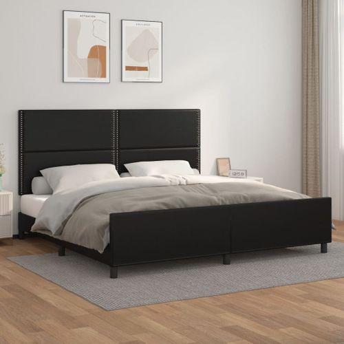 Cadre De Lit Sans Matelas Noir 200x200 Cm Simili