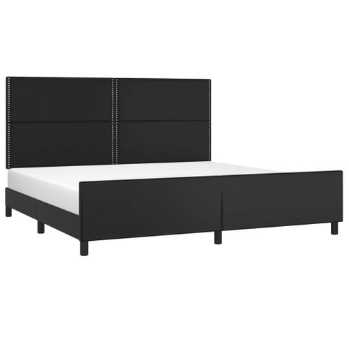 Cadre De Lit Sans Matelas Noir 200x200 Cm Simili